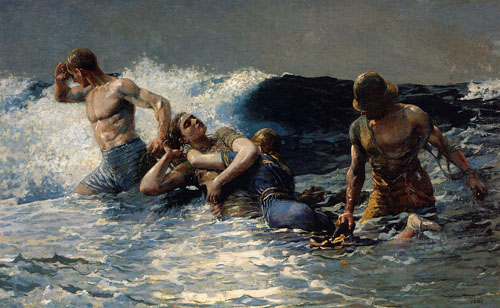 (image for) Handmade oil painting Copy paintings of famous artists Winslow Homers Paintings Undertow